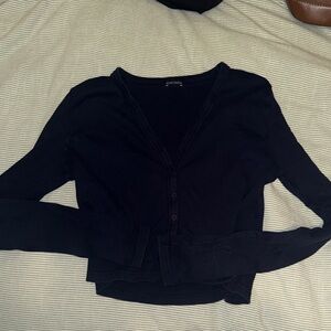 Brandy Melville navy button down long sleeve